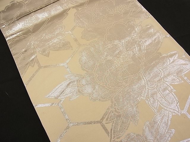 平和屋着物■両面 六通柄袋帯 亀甲牡丹文 金銀糸 逸品 n-bj0601