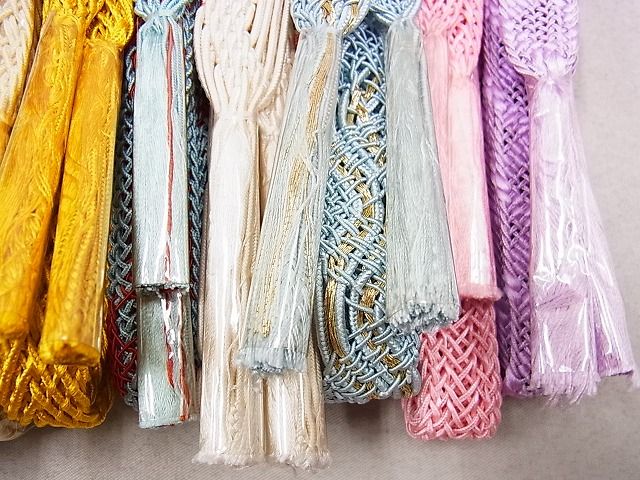 平和屋本店■夏物 和装小物 帯締め10本 全て未使用 くみひも くみ紐 金糸 長尺あり 銀座ますいわ屋 逸品 未使用 DZAA10105kh4 - 平和屋