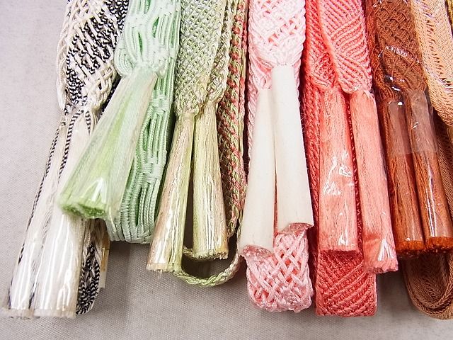 平和屋本店■夏物 和装小物 帯締め10本 全て未使用 手組紐 レース織 銀糸 松坂屋扱い 逸品 未使用 DZAA10108kh4 - 平和屋