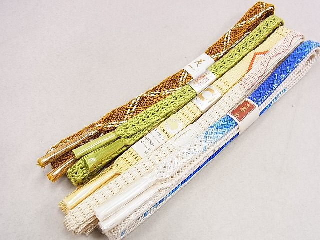 平和屋本店■夏物 和装小物 帯締め10本 全て未使用 手ぐみひも くみひも 花やわらぎ レース織 逸品 未使用 DZAA10111kh4 - 平和屋