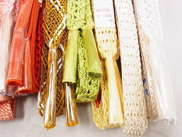 平和屋本店■夏物 和装小物 帯締め10本 全て未使用 手ぐみひも くみひも 花やわらぎ レース織 逸品 未使用 DZAA10111kh4 - 平和屋
