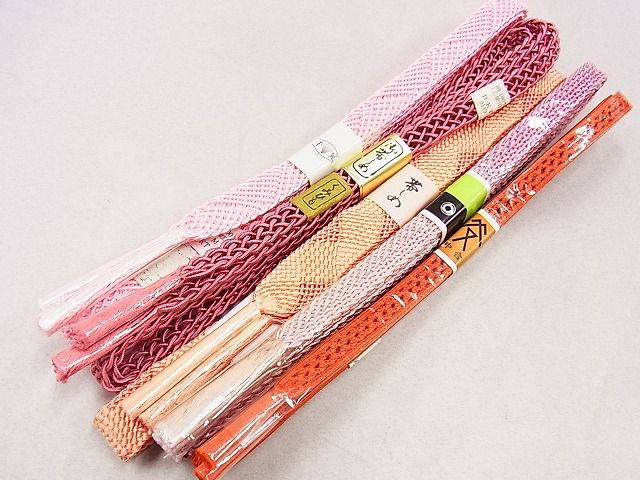 平和屋本店■夏物 和装小物 帯締め10本 全て未使用 手ぐみひも くみひも 花やわらぎ レース織 逸品 未使用 DZAA10111kh4 - 平和屋