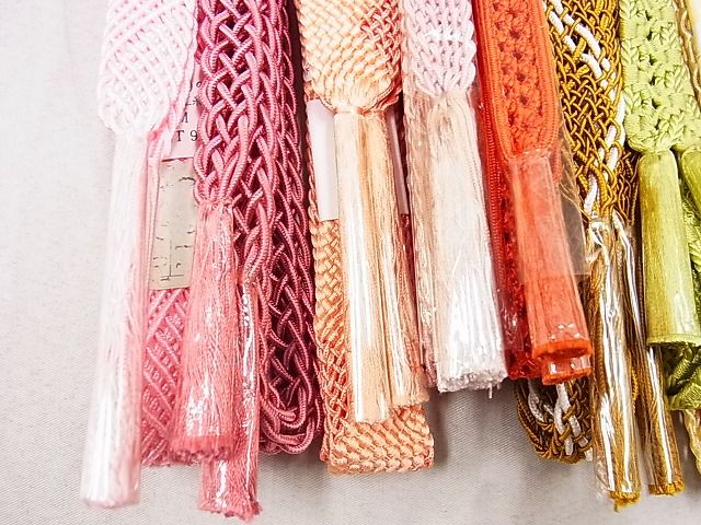 平和屋本店■夏物 和装小物 帯締め10本 全て未使用 手ぐみひも くみひも 花やわらぎ レース織 逸品 未使用 DZAA10111kh4 - 平和屋