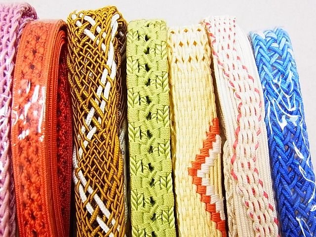平和屋本店■夏物 和装小物 帯締め10本 全て未使用 手ぐみひも くみひも 花やわらぎ レース織 逸品 未使用 DZAA10111kh4 - 平和屋