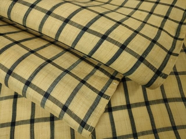 平和屋本店■極上 夏物 芭蕉布 手積み芭蕉糸100% 格子 逸品 DZAA2239kh4 - 平和屋