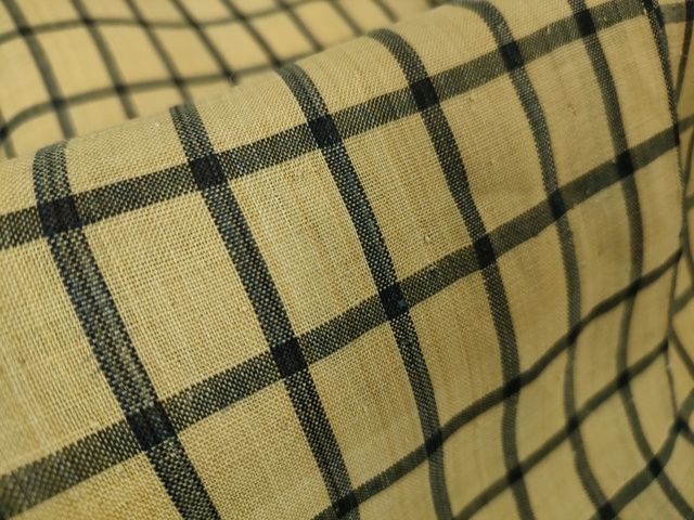平和屋本店■極上 夏物 芭蕉布 手積み芭蕉糸100% 格子 逸品 DZAA2239kh4 - 平和屋