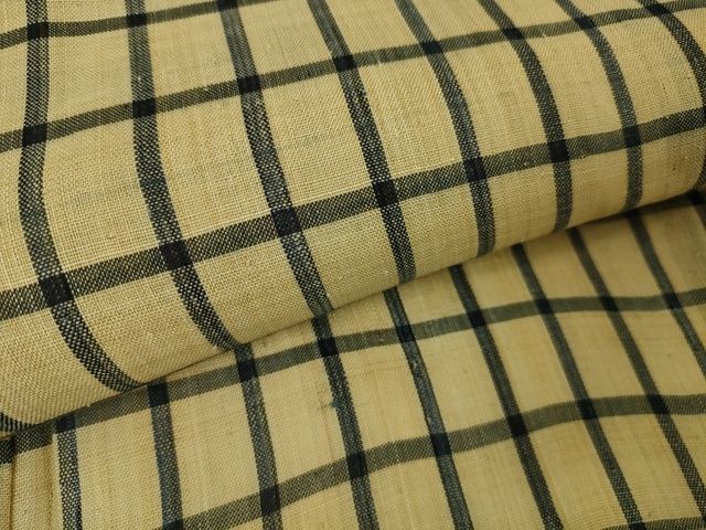 平和屋本店■極上 夏物 芭蕉布 手積み芭蕉糸100% 格子 逸品 DZAA2239kh4 - 平和屋