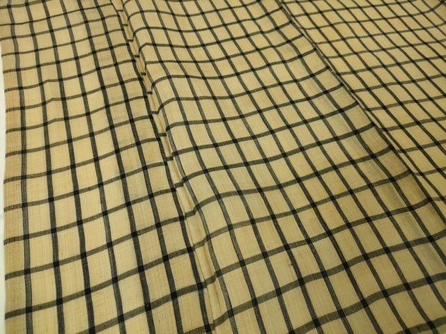 平和屋本店■極上 夏物 芭蕉布 手積み芭蕉糸100% 格子 逸品 DZAA2239kh4 - 平和屋