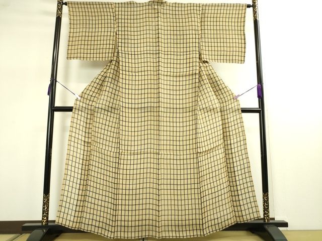 平和屋本店■極上 夏物 芭蕉布 手積み芭蕉糸100% 格子 逸品 DZAA2239kh4 - 平和屋