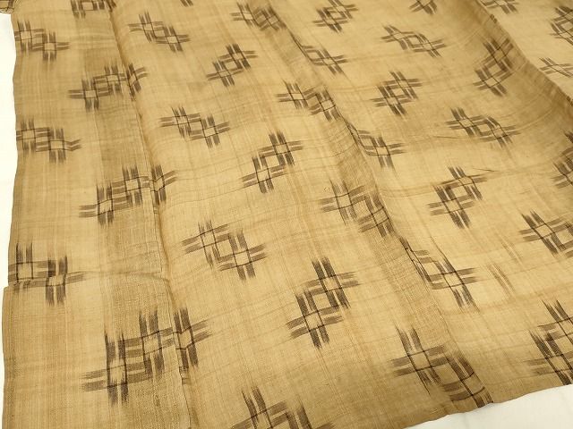 平和屋本店■極上 夏物 芭蕉布 手積み芭蕉糸100% 十字絣 逸品 KAAA1646kk4 - 平和屋