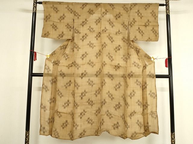 平和屋本店■極上 夏物 芭蕉布 手積み芭蕉糸100% 十字絣 逸品 KAAA1646kk4 - 平和屋