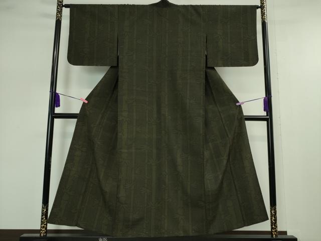 平和屋本店■極上 白たかの絣 単衣 110亀甲 あらと織 笹竹文 反端付き 逸品 未使用 DZAA2631kh5 - 平和屋