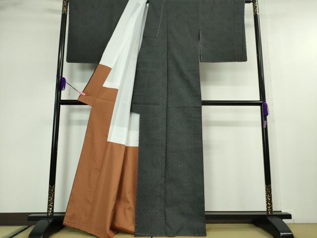 平和屋本店■極上 白鷹お召 110亀甲 麻の葉文様 逸品 未使用 DZAA2632kh5 - 平和屋