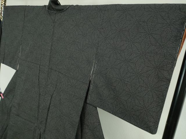平和屋本店■極上 白鷹お召 110亀甲 麻の葉文様 逸品 未使用 DZAA2632kh5 - 平和屋