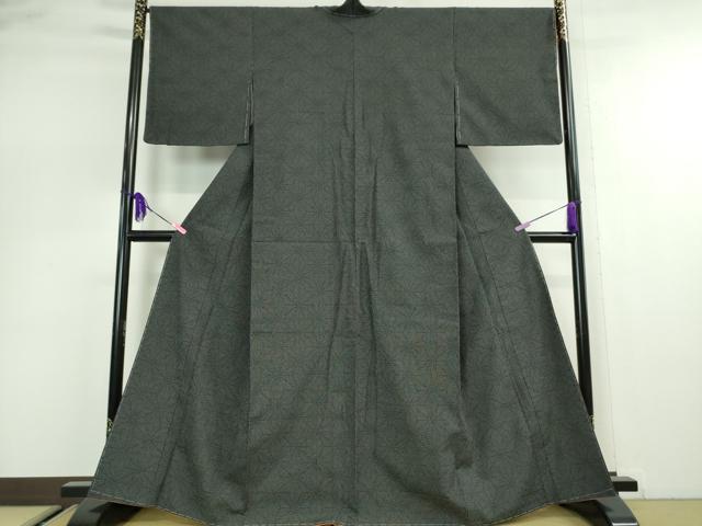 平和屋本店■極上 白鷹お召 110亀甲 麻の葉文様 逸品 未使用 DZAA2632kh5 - 平和屋