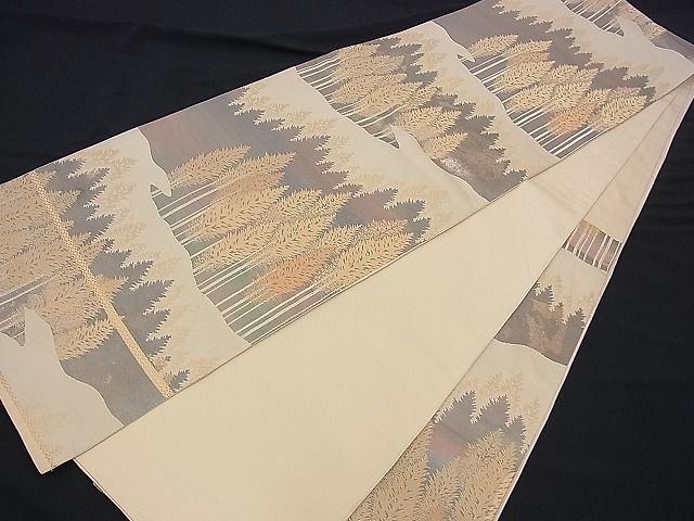 平和屋着物■六通柄袋帯 樹林文 金糸 逸品 n-ds1120