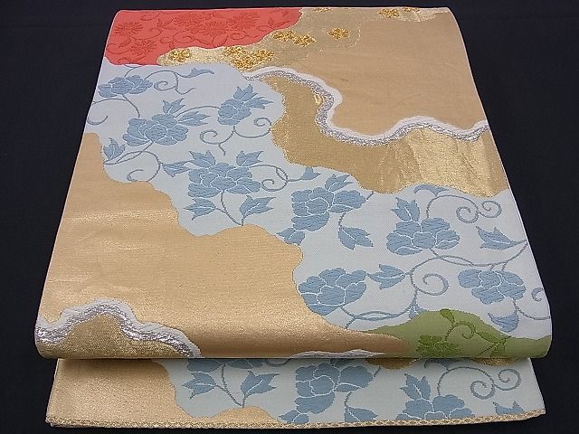 平和屋着物■六通柄袋帯 唐織 道長花唐草文 金銀糸 逸品 n-ds1137