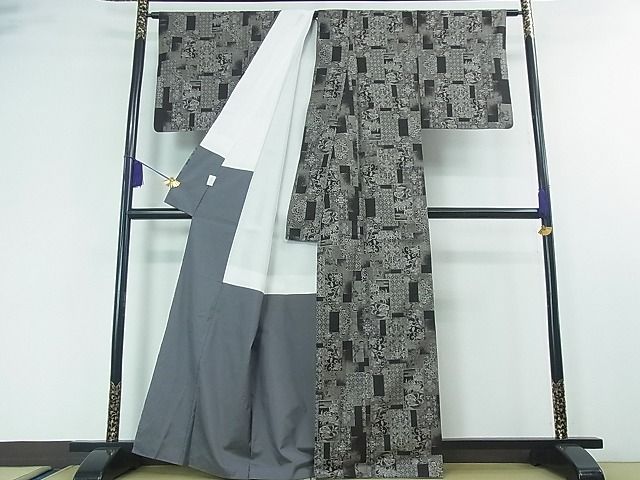 平和屋本店■極上 伝統工芸士 永長洋一 本場大島紬 十八算 12マルキ 泥染 色紙重ね花文 永長織物謹製 証紙付き 逸品 DZAA0701kh4 - 平和屋