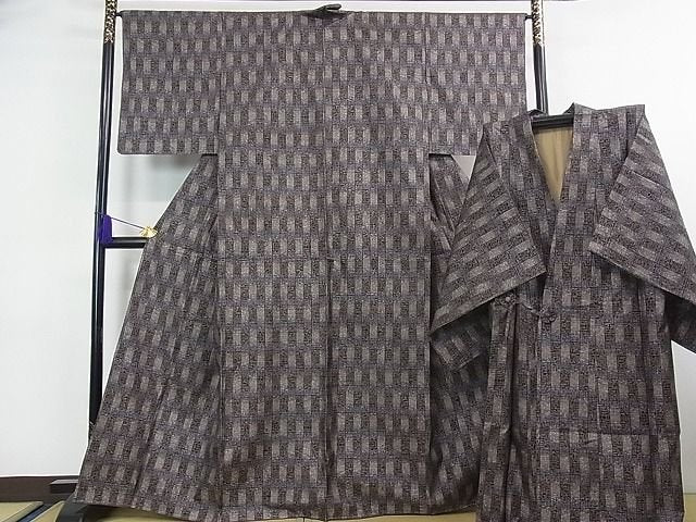 平和屋本店■極上 伝統工芸士 永長洋一 本場大島紬・道中着セット 十八算 12マルキ 泥染 古典の文字 永長織物 証紙付き 逸品 未使用 kh1788 - 平和屋