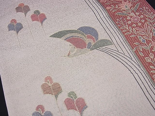 平和屋着物■六通柄袋帯 花鳥間道 金銀糸 逸品 n-ds1216