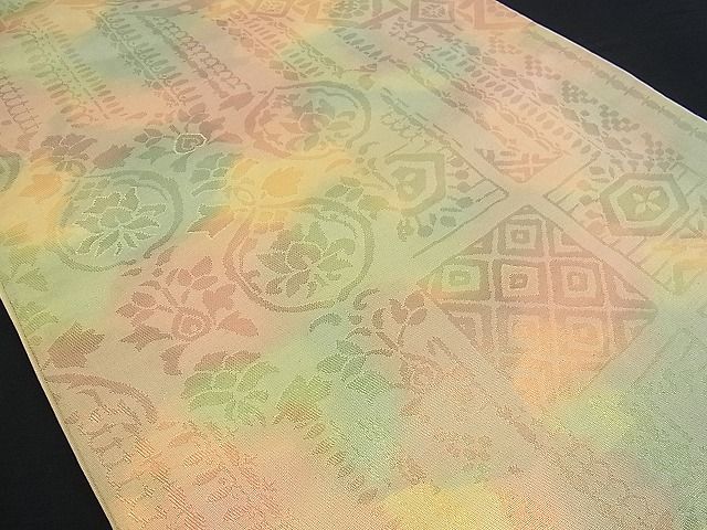 平和屋着物■六通柄袋帯 吉祥花唐草文 金糸 逸品 n-my0262