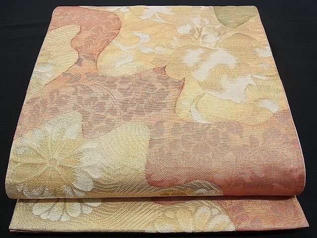 平和屋着物■六通柄袋帯 道長花唐草文 金銀糸 逸品 n-my0255