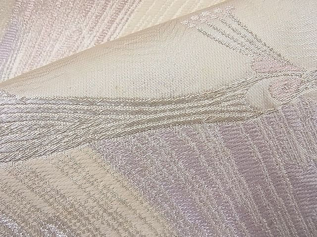 平和屋着物■六通柄袋帯 孔雀文 銀糸 逸品 n-rm0006