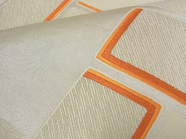 平和屋着物■六通柄袋帯 唐織 檜垣文 銀糸 逸品 ch0773
