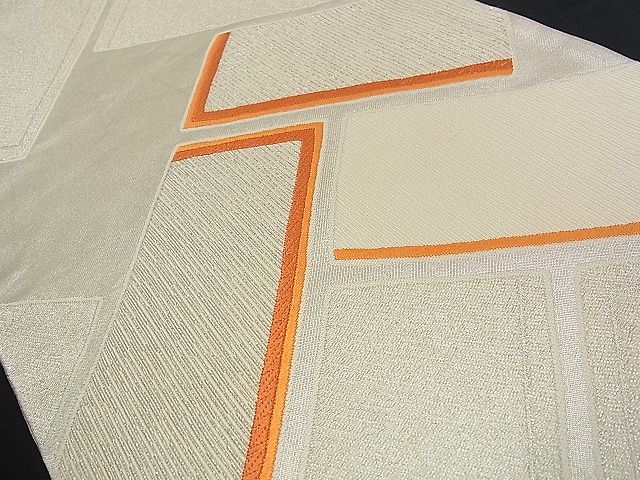 平和屋着物■六通柄袋帯 唐織 檜垣文 銀糸 逸品 ch0773