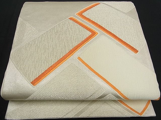 平和屋着物■六通柄袋帯 唐織 檜垣文 銀糸 逸品 ch0773