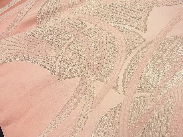 平和屋着物■六通柄袋帯 唐織 扇面結び紐文 銀糸 逸品 n-bj0550