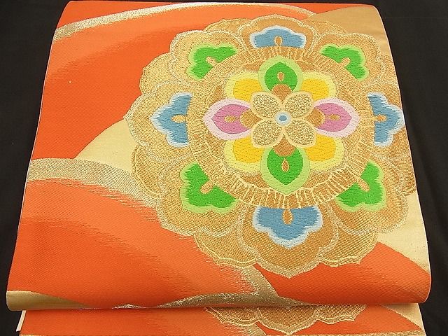 平和屋着物■六通柄袋帯 唐織 正倉院花文 金銀糸 逸品 n-bj0583