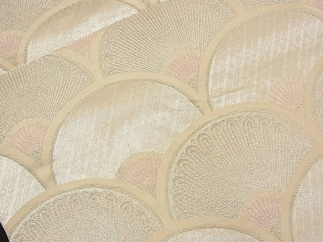 平和屋着物■六通柄袋帯 唐織 吉祥青海波 銀糸 逸品 n-bj0580