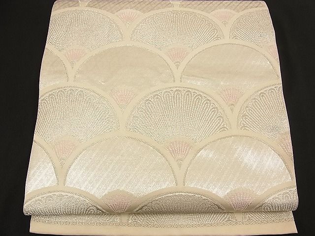 平和屋着物■六通柄袋帯 唐織 吉祥青海波 銀糸 逸品 n-bj0580