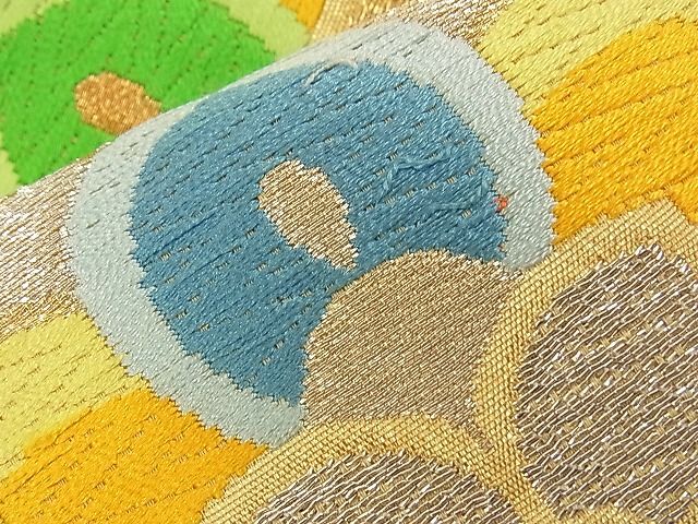 平和屋着物■六通柄袋帯 唐織 正倉院花文 金銀糸 逸品 n-bj0583