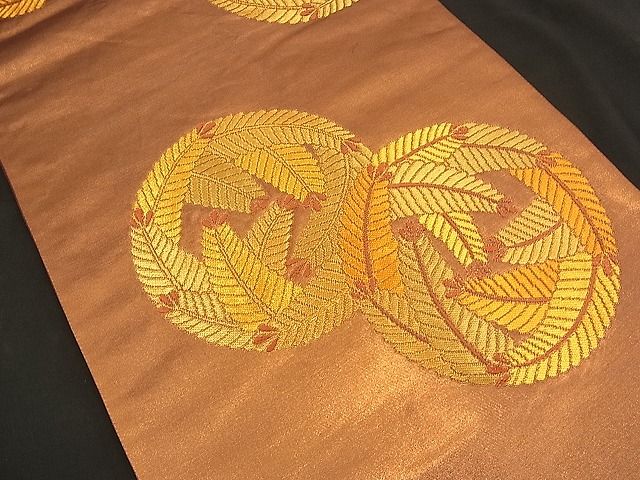 平和屋着物■六通柄袋帯 寿松丸紋 金糸 逸品 n-bj0588