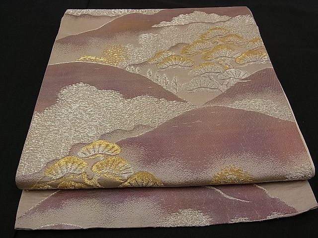 平和屋着物■六通柄袋帯 遠山松文 金銀糸 逸品 n-pe0015