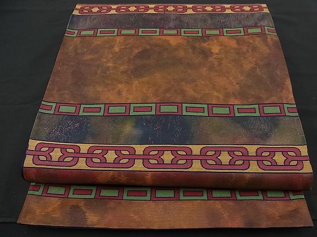 平和屋着物■六通柄袋帯 横段吉祥文 金糸 引箔 逸品 n-nr0036