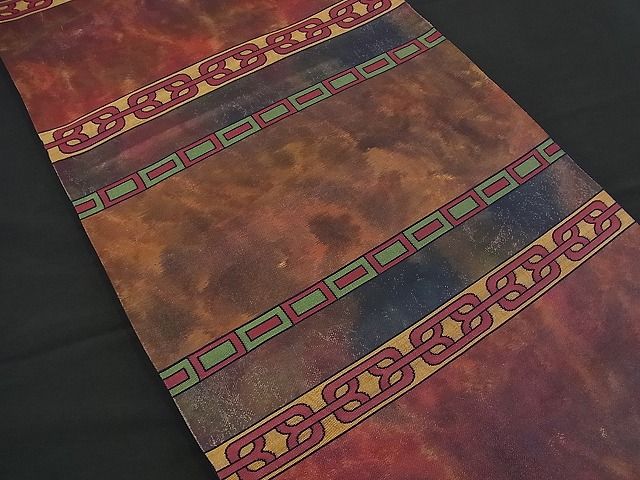平和屋着物■六通柄袋帯 横段吉祥文 金糸 引箔 逸品 n-nr0036