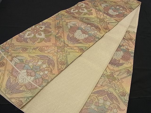平和屋着物■佐賀錦 六通柄袋帯 吉祥花唐草文 金糸 逸品 n-nr0044
