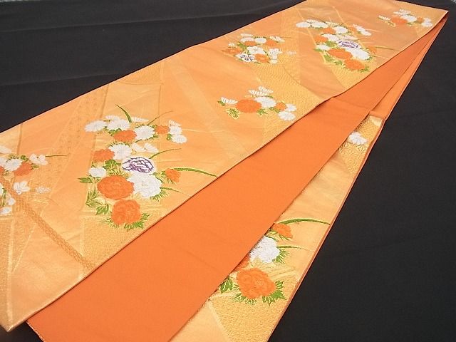 平和屋着物■六通柄袋帯 唐織 吉祥竹花文 金銀糸 逸品