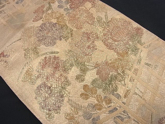 平和屋着物■六通柄袋帯 秋草文 金彩 逸品 n-je2216
