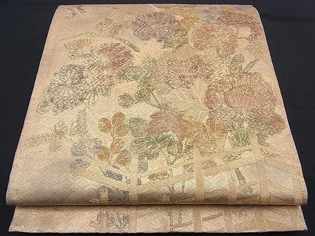 平和屋着物■六通柄袋帯 秋草文 金彩 逸品 n-je2216