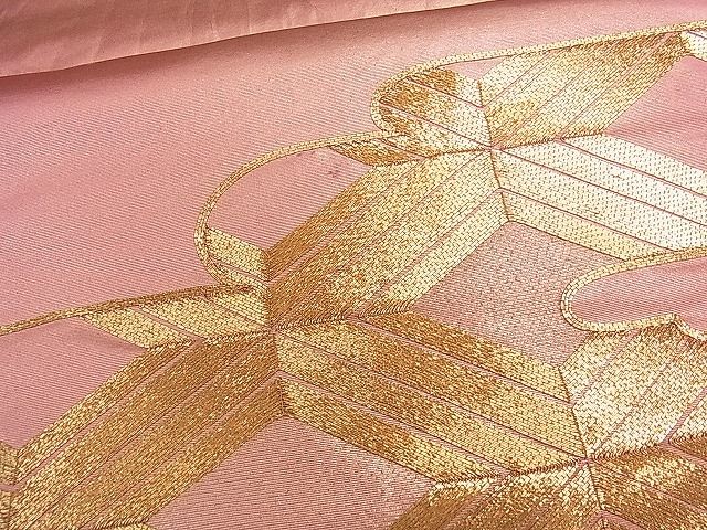 平和屋着物■太鼓柄袋帯 駒刺繍 エ霞文 金糸 逸品 ch2799
