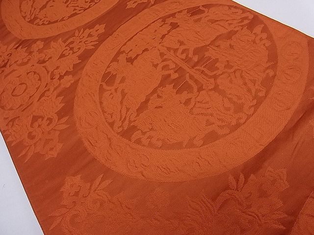 平和屋着物■六通柄袋帯 ふくれ織 狩猟文 逸品 ch2804