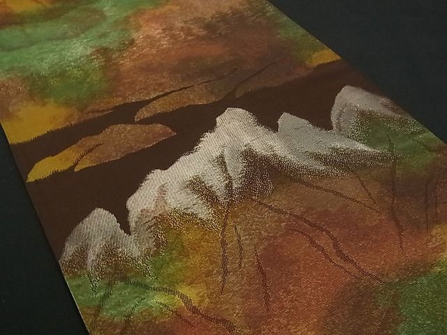 平和屋着物■六通柄袋帯 遠山文 逸品 nb0555