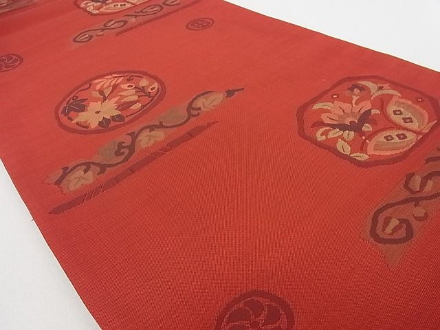 平和屋着物■六通柄袋帯 花蝶文 逸品 cm2737