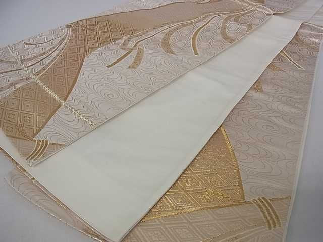 平和屋着物■六通柄袋帯 束熨斗吉祥花文 金糸 逸品 ar5400