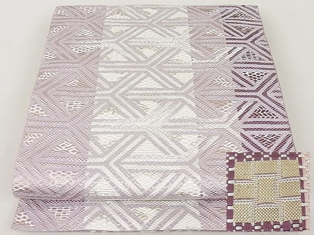 期間限定セール30%off■極上 1897年創業 名門岡野 本場筑前博多織 千年工房 八寸名古屋帯 幾何学文様 逸品3s20794