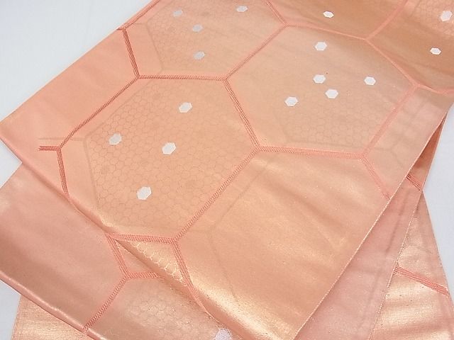 平和屋着物■六通柄袋帯 亀甲文 金糸 逸品 jm2333